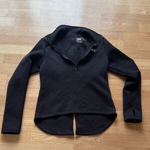 Puma Black Textured Half-Zip Top